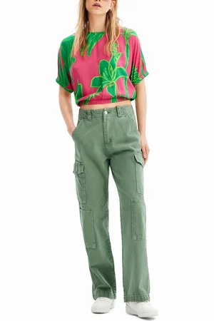 Desigual Blusa corta abullonada tropical - - L