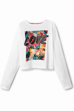 Desigual Camiseta corta oversize flores - - 3/4