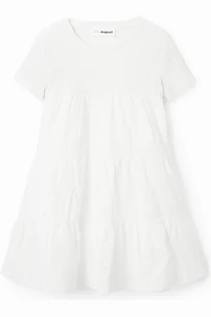 Desigual Vestido combinado bordado suizo - - 11/12
