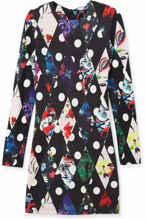 Desigual Vestido slim corto rombos - - L