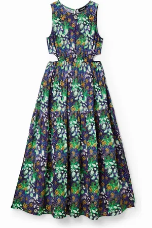 Desigual Vestido largo cut- - BLUE - L