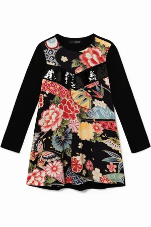 Desigual Vestido floral lentejuelas reversibles - - 11/12