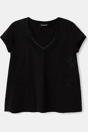 Desigual Camiseta flores 100% algodón - - L