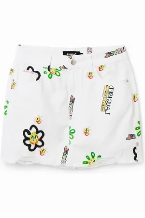 Desigual Minifalda vaquera ilustraciones - - L