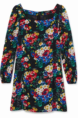 Desigual Vestido corto slim escote cuadrado - - L