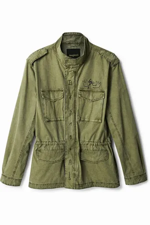 Desigual Parka militar bolsillos - - L