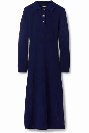 Desigual Vestido midi canalé - - M