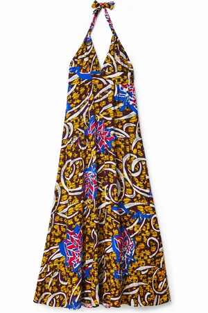 Desigual Vestido largo halter Stella Jean - - L