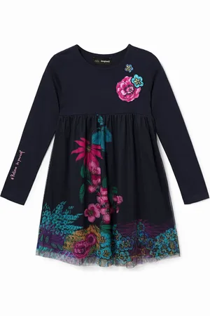 Desigual Vestido algodón capa tul - - 13/14