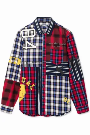 Desigual Camisa patch tartán - - L