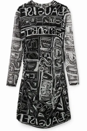 Desigual Vestido corto slim tul - - L