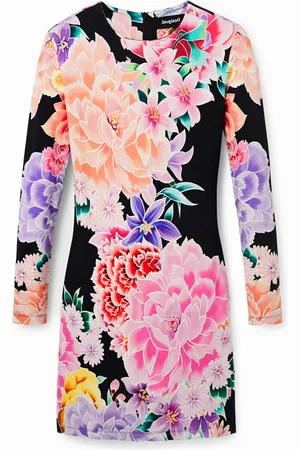 Desigual Vestido slim corto flores - - M