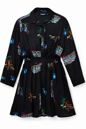 Desigual Vestido corto camisero ilustraciones - - XL