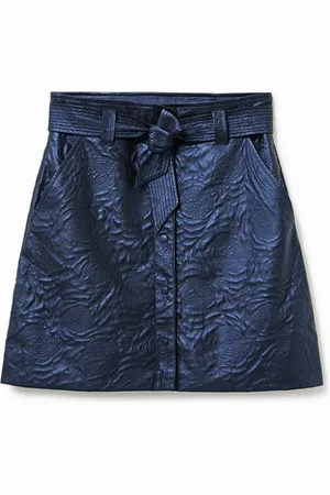 Desigual Minifalda slim relieve flores - - L
