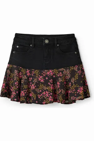 Desigual Minifalda vaquera volante flores - - 11/12
