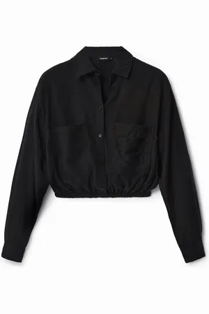 Desigual Camisa cropped bolsillo corazón - - L