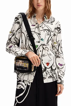 Desigual Bandolera pequeña canvas periódico - - U