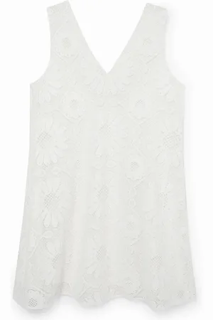 Desigual Vestido mini encaje - - L