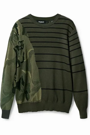 Desigual Jersey de rayas camo jacquard - - L