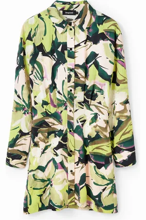 Desigual Vestido camisero corto flores - - L