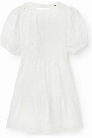 Desigual Vestido corto bordado suizo - - L