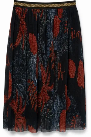 Desigual Falda midi plisada floral - - L