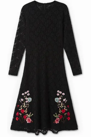 Desigual Vestido encaje flores - - M