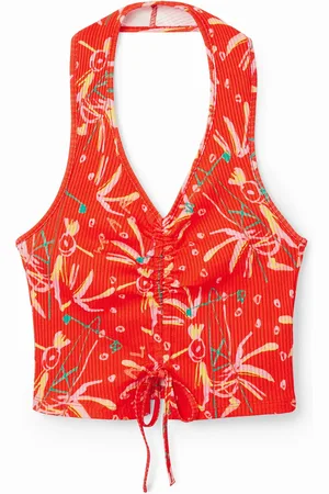 Desigual Top corto fruncido - - L