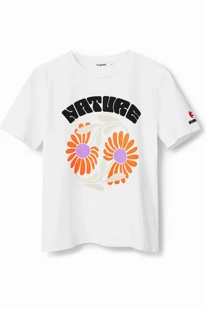 Desigual Camiseta "Save Nature" flores - - L