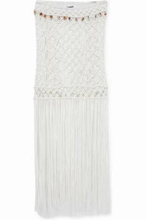 Desigual Minifalda de macramé con flecos - - L
