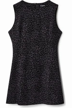 Desigual Vestido corto slim animal print - - L