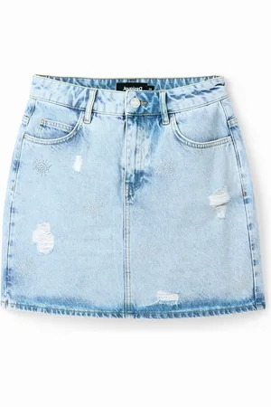 Desigual Minifalda vaquera ojos - - L