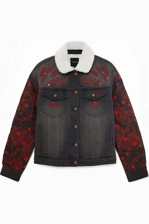 Desigual Chaqueta vaquera oversize bimateria - - L