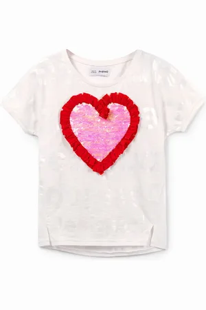 Desigual Camiseta corazón lentejuelas - - 11/12