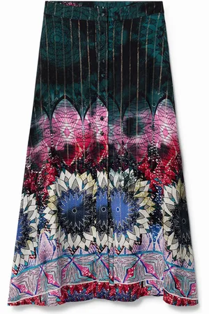 Desigual Falda larga viscosa lúrex - - 36
