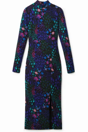 Desigual Vestido midi slim flores - - XS