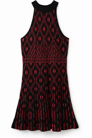 Desigual Vestido corto punto geométrico - - L