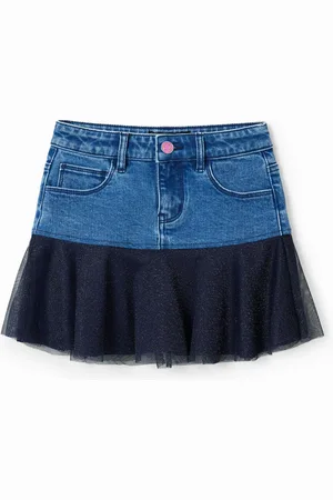Desigual Minifalda vaquera volante brillo - - 11/12