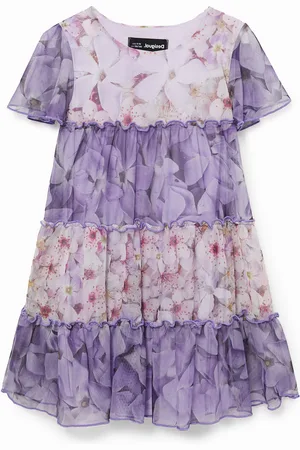 Desigual Vestido violetas tul - - 11/12