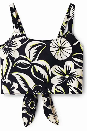 Desigual Top cropped tirantes flores - - L