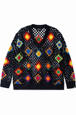 Desigual Jersey de ganchillo multicolor - - L