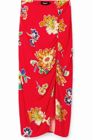 Desigual Falda midi fruncida - - L