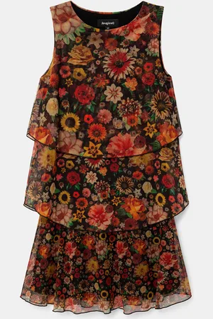 Desigual Vestido volantes floral - - L