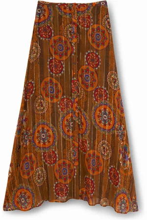 Desigual Falda larga viscosa lúrex - - 36