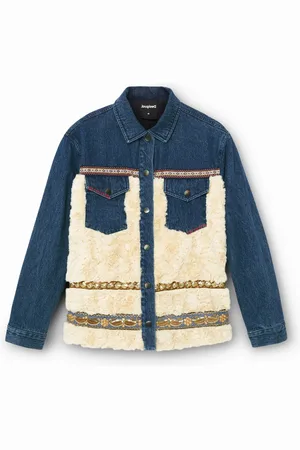 Desigual Chaqueta híbrida vaquera borreguito - - L