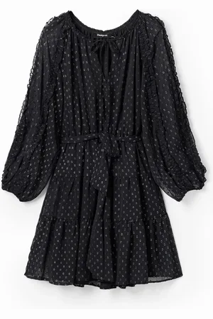Desigual Vestido corto gasa plumeti - - L