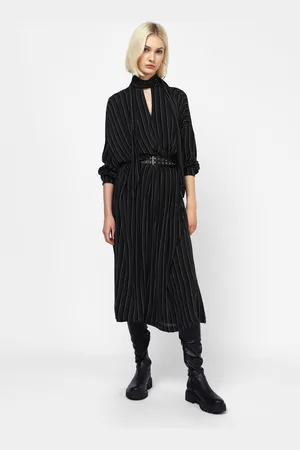 Dixie Vestido con cintur贸n y lazo en el cuello