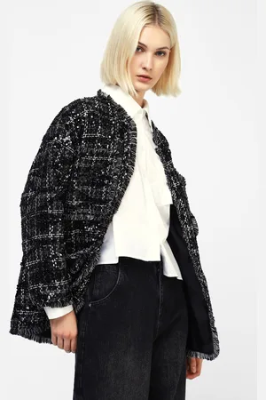 Dixie Chaqueta de tweed con bolsillos frontales