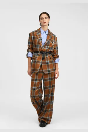 Dixie Pantalones anchos de cuadros con cintura alta