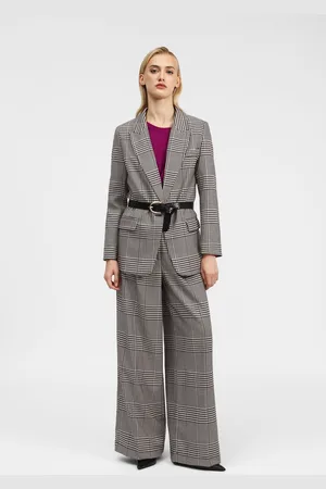 Dixie Pantalones anchos de cuadros con cintura alta